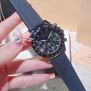 ĐỒNG HỒ NAM CHÍNH HÃNG SCOTTYE CHONOGRAP DÂY SILICON ĐEN FULLBOX