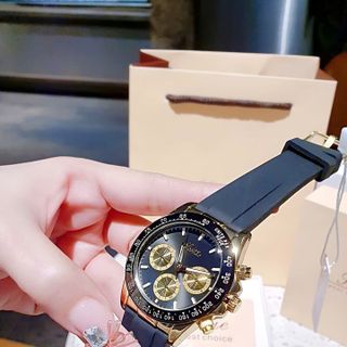 ĐỒNG HỒ NAM CHÍNH HÃNG SCOTTYE CHONOGRAP DÂY SILICON ĐEN FULLBOX