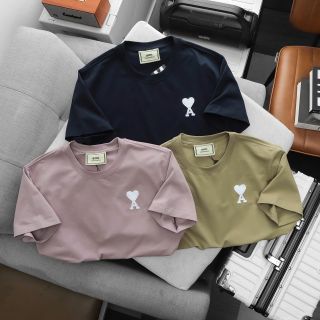 Áo thun nam.  Áo Ami Logo 399.  Chất liệu cotton 4 chiều, co giãn mềm mịn