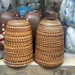 Bình Hoa Gốm Sứ Nâu ( TÚI 4C )