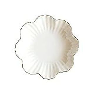 Đĩa 6 Hoa Trắng Viền Đen (THÙNG 80C)