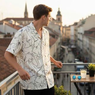 Sơ mi tay ngắn nam. Chất lụa 100% cotton lụa.