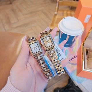 ĐỒNG HỒ NỮ CAO CẤP TONY BUCH DEMI VÀNG MẶT CHỮ NHẬT NIỀNG THÉP FULLBOX TÚI