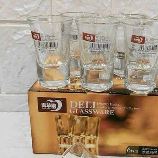 BỘ 6 LY UỐNG RƯỢU ĐÁY VUÔNG DELI 35ML EY3002 (T24)