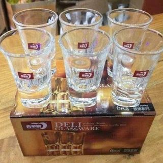 BỘ 6 LY UỐNG RƯỢU ĐÁY VUÔNG DELI 35ML EY3002 (T24)