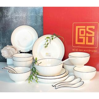 Set bát đĩa tô gốm sứ CC 9S (18 CHI TIẾT) (THÙNG 8B)