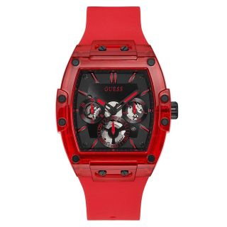 ĐỒNG HỒ NAM NỮ CAO CẤP GUECC MẶT CN CHONOGRAP SILICON ĐỎ FULLBOX