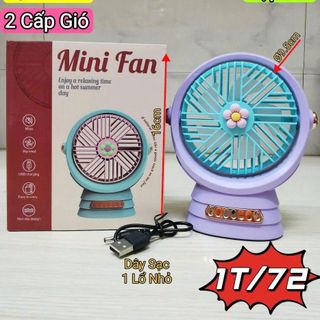 QUẠT SẠC TÍCH ĐIỆN ĐỂ BÀN MINI 1624A, 1626A