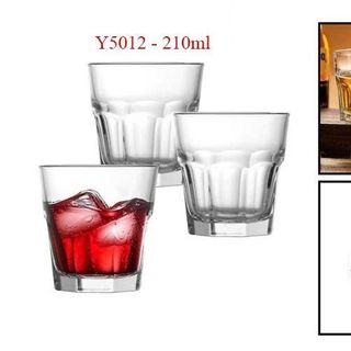 BỘ 6 LY THUỶ TINH NGẤN TRUNG 205ML Y5012 (T12)