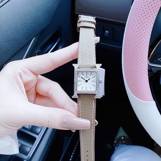 ĐỒNG HỒ NỮ CAO CẤP HERME DÂY DA VIỀN ĐÁ BẠC