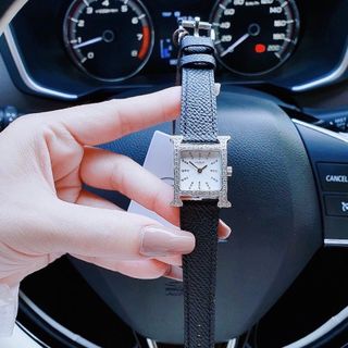 ĐỒNG HỒ NỮ CAO CẤP HERME DÂY DA VIỀN ĐÁ BẠC