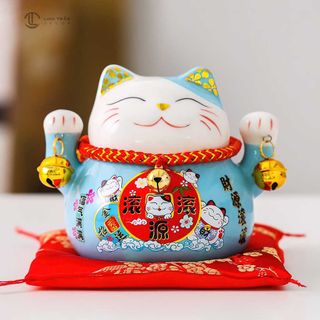 MÈO THẦN TÀI KIÊM ỐNG HEO 10CM FULL BOX