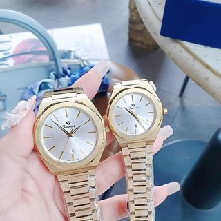 ĐỒNG HỒ NAM NỮ CHÍNH HÃNG FUNMEI F8035 DÂY THÉP VÀNG FULLBOX TEM HÃNG