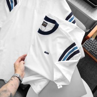 Áo thun nam. Chất  Cotton 100% 4c. In lụa bóng cao cấp kết hợp thêu logo BOSS