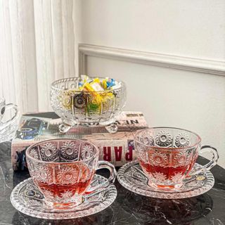 Bộ 6 Cốc Thủy Tinh Kèm Kê Giả Tiệp ( THÙNG 8B )