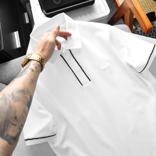 polo nam phối viền bo cổ,   chất vải pique ( tổ ong ) pha thun lạnh , co giãn