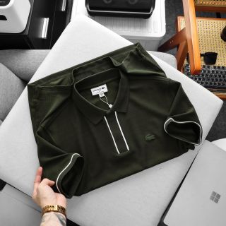 polo nam phối viền bo cổ,   chất vải pique ( tổ ong ) pha thun lạnh , co giãn