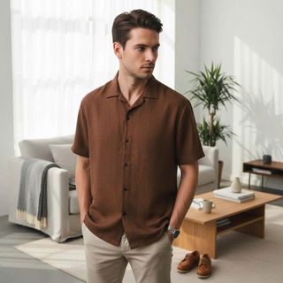 Áo sơ mi nam. Chất 100% cotton, vải bố vân tinh tế .