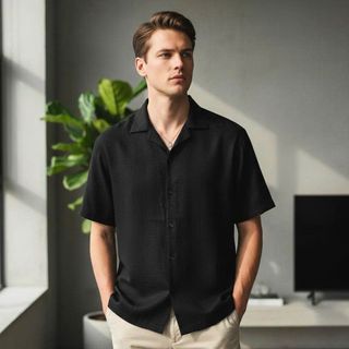 Áo sơ mi nam. Chất 100% cotton, vải bố vân tinh tế .