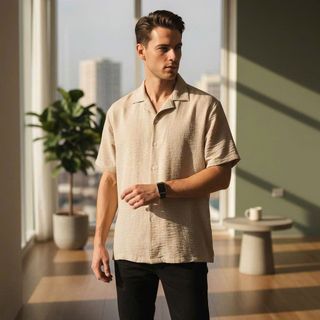 Áo sơ mi nam. Chất 100% cotton, vải bố vân tinh tế .