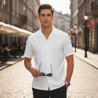 Áo sơ mi nam. Chất 100% cotton, vải bố vân tinh tế .