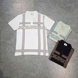 Áo thun polo nam. Sọc Logo Thêu