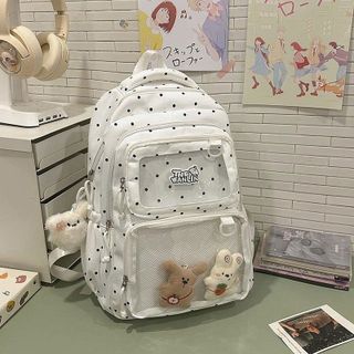 BALO ĐI HỌC HÀN QUỐC CHẤM BI DỄ THƯƠNG – NHẸ, GỌN, ĐA NĂNG A201 - PIPI STORE