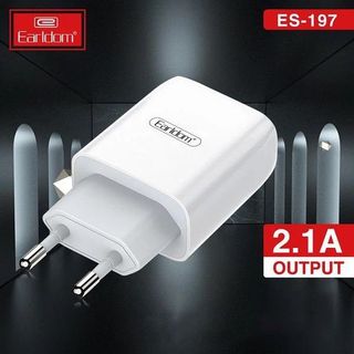 Bộ Sạc Earldom ES-197 Ra 2 cổng USB sạc nhanh 2.1A