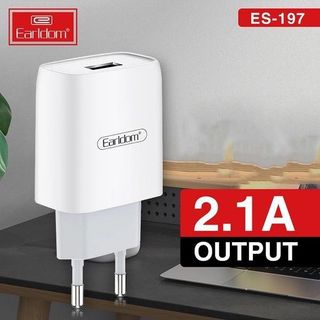 Bộ Sạc Earldom ES-197 Ra 2 cổng USB sạc nhanh 2.1A