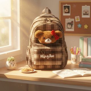 BALO GẤU ĐI HỌC A8015 – THIẾT KẾ ĐƠN GIẢN, CHỨA ĐỒ THOẢI MÁI - PIPI STORE