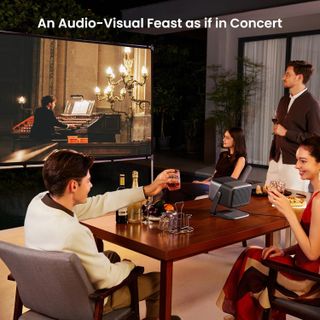 Máy chiếu JMGO N1 Ultra 4K với Laser ba màu MALC4000 ANSI Lumens & Tự động hiệu chỉnh hình ảnh Free-Project 360°, Loa Dynaudio, Kết nối với KD3 Android TV Stick