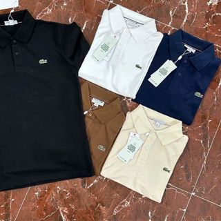 Áo thun polo nam. Chất cotton gai pique dày vừa vặn, logo thêu, form slim fill