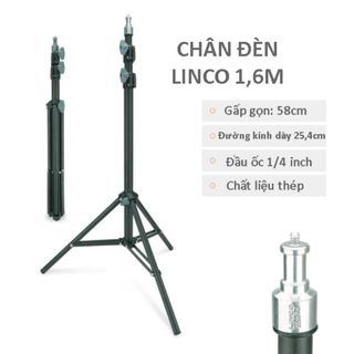 (Giá Sỉ + Tặng đầu xoay) Chân đèn tripod Linco Zenith 1m6, chân máy ảnh, hàng chính hãng, chăc chắn full box