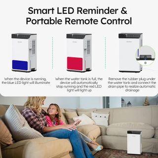 Máy hút ẩm bán dẫn thông minh Kitette DryBox 20000 Dehumidifier (hàng Amazon Mỹ) có remote, đèn diệt khuẩn