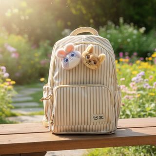 BALO ĐI HỌC NỮ CARO KÈM MẶT CÁO, THỎ SIÊU ĐÁNG YÊU A5116 - PIPI STORE