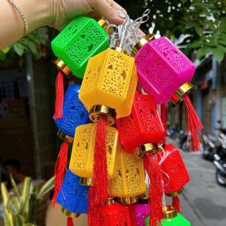 DÂY LỒNG ĐÈN DÀI 6 GÓC DÀI 5M ĐỦ MÀU CHỮ PHÚC 16 TRÁI