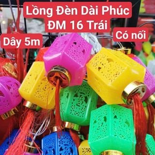 DÂY LỒNG ĐÈN DÀI 6 GÓC DÀI 5M ĐỦ MÀU CHỮ PHÚC 16 TRÁI