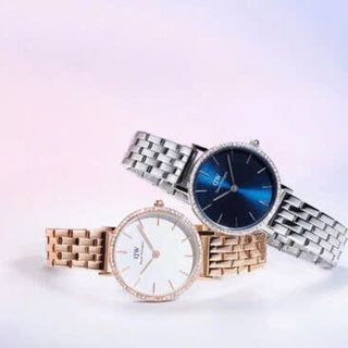 ĐỒNG HỒ NỮ CAO CẤP D WELLINGTON LUMINE DÂY THÉP MẶT TRÒN VIỀN HỘT HỘP NƠ TEM