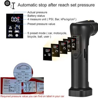 Máy bơm hơi lốp ô tô - Máy bơm điện di động BETTER ANGEL AP3 tích hợp sạc dự phòng (Hàng Amazon)