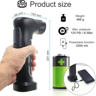 Máy bơm hơi lốp ô tô - Máy bơm điện di động BETTER ANGEL AP3 tích hợp sạc dự phòng (Hàng Amazon)