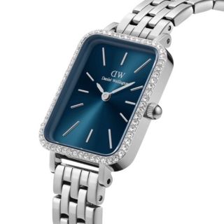 ĐỒNG HỒ NỮ CAO CẤP D WELLINGTON LUMINE DÂY THÉP MẶT CHỮ NHẬT VIỀN HỘT FULLBOX TEM