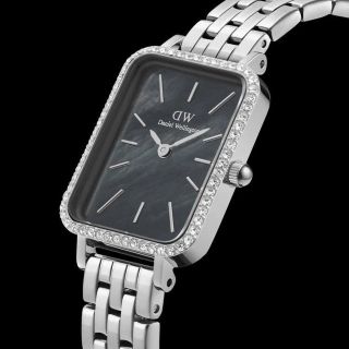 ĐỒNG HỒ NỮ CAO CẤP D WELLINGTON LUMINE DÂY THÉP MẶT CHỮ NHẬT VIỀN HỘT FULLBOX TEM