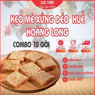 COMBO 10 GÓI ( GẦN 2 KG ) KẸO MÈ XỬNG DẺO HUẾ HIỆU CÚC TRẦN: DẺO, DAI, THƠM, BÙI BÉO ĂN LÀ GHIỀN - CTB835