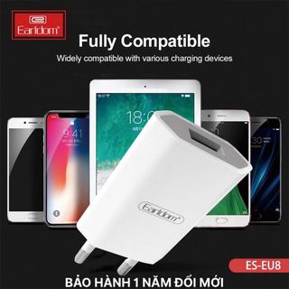 Bộ sạc nhanh iphone Earldom ES - EU8 1 Cổng USB 5V/2A
