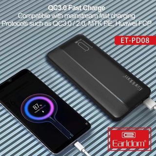 Sạc Dự Phòng Earldom 10.000mAh Sạc Nhanh QC 3.0 PD-08