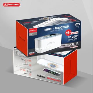 Ổ điện cao cấp Drapow SK26 5 ổ cắm 2500W, 1 cổng sạc Type C 20W, 1 cổng sạc QC 18W, 1 cổng USB-A 12W + sạc không dây