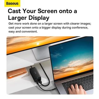 Củ Sạc Nhanh Kiêm Hub Mở Rộng Đa Năng 2 in 1 Baseus GaN5 Pro Desktop Fast Charger 1U+2C+HDMI 67W