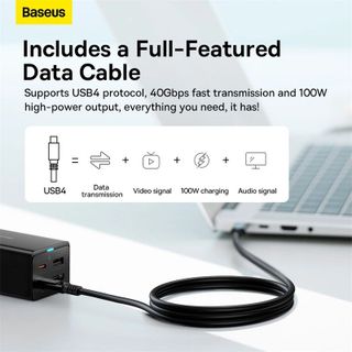 Củ Sạc Nhanh Kiêm Hub Mở Rộng Đa Năng 2 in 1 Baseus GaN5 Pro Desktop Fast Charger 1U+2C+HDMI 67W