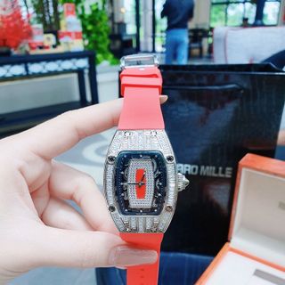 SĂN SALE CUỐI NĂM ĐỒNG HỒ NỮ SIÊU CẤP RITRARD MILLER DÂY CAO SU MẶT CHỮ NHẬT VIỀN PHA LÊ