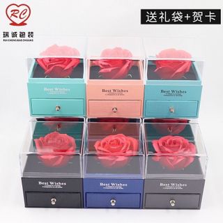 HỘP HOA VALENTINE CÓ NGĂN KÉO ĐỰNG QUÀ TẶNG